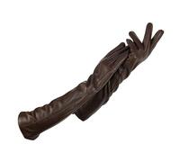 Yeuyyben Damen-Lederhandschuhe Winter Warm Kaschmirfutter Damenhandschuhe Lange Handschuhe Ellenbogen-Arm-Ärmel