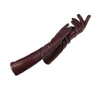 Yeuyyben Damen-Lederhandschuhe Winter Warm Kaschmirfutter Damenhandschuhe Lange Handschuhe Ellenbogen-Arm-Ärmel