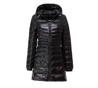 Yeuyyben Daunenjacke Frauen Winter Warme Jacken Damen Lange Leichte Weiße Ente Daunenjacke Ultraleicht Mit Kapuze Tragbare Daunenmantel, Schwarz , 48