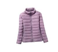 Yeuyyben Frauen Ultra Leichte Packbare Daunenjacke Atmungsaktive Mantel Große Größe Frauen Puffer Jacken, Lila Ständer, 48
