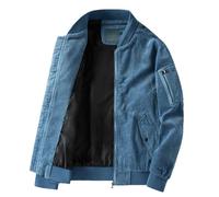 Yeuyyben Männer Cordjacken Herren Lammmantel Winter Top Verdickte Große Größe Jacke Cordmantel, himmelblau, XXXXL