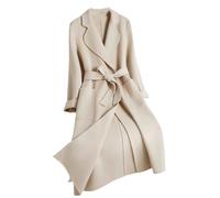 Yeuyyben Rosa Doppelseitiger Wollmantel Damen Lange Schlanke Elegante Winterjacke