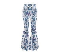 YEXIATODO Ausgestellte Damen-Leggings mit Glockenunterteil für Frauen, Stilvoller Schmetterling, X-Groß