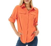 yeyity UPF 50 UV Schutz Langarmshirt, Wanderhemd Safari Kleidung Damen | Atmungsaktiv, Quick Dry Hemdbluse Damen, Schutzkleidung, Outdoor Casual Tops Sport Oberteile