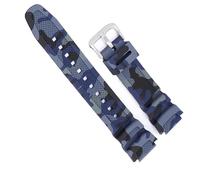 yeziu 18mm Camouflage Silikon Uhrenarmband Für Casio Aq-s810w Ae-1000w Ae-1200/1300 Sgw-300 Armband Ersatz Armband Zubehör(3 silver buckle)