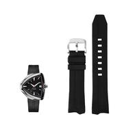 yeziu FKM Armband Für Hamilton Ventura H245950 H245850 H245510 H245550 Armband Uhr Strap(Black-silver)