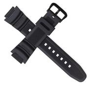 yeziu Gummi-Uhrenarmbänder für Casio Sgw300 Ae1000 W-800h W218h W-s210 Aqs810 Premium-Armbänder, schweißfestes Armband(Black buckle)