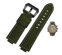 yeziu Konvexer Mund Leder Uhrenarmband für Timex Compass T2n739 T2n720 T2n721 Armband(Greenb)