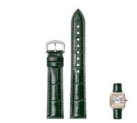 yeziu Uhrenarmbänder Aus Echtem Leder Für Cartier Tank Santos Uhrenarmband Mit Dornschließe(Dark greens,18mm)