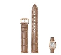 yeziu Uhrenarmbänder Aus Echtem Leder Für Cartier Tank Santos Uhrenarmband Mit Dornschließe(Milk tea colorr,20mm)