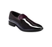 YFFUSHI Herren Loafer Glänzendem Lackleder Business Schuhe Runde Zehenpartie Mokassin Slip-on Hochzeit Mode Anzugschuhe, Braun, 41 EU