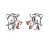 YFN Elefanten Ohrringe 925 Sterling Silber Stud Mutter Tochter Ohrringe Modeschmuck Geschenke für Mama Damen Mädchen