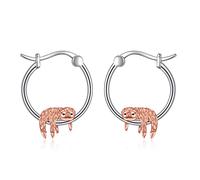 YFN Faultier-Ohrringe, Sterlingsilber, Faultier-Creolen, Tier-Ohrringe, Schmuck für Frauen, Faultier-Geschenke für Teenager-Mädchen