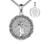 YFN Heiliger Gerard Halskette Sterling Silber Religiöse Beschützer Anhänger St Gerard Schmuck Geschenke für Frauen Männer