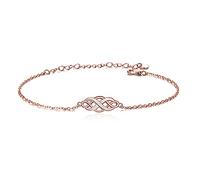 YFN Irischer Celtic Knot Armband für Frauen - 925 Sterling Silber Unendlichkeits-Liebesarmband mit Opal - 18 cm Schmuck für Damen (Rosa - Infinity Love Armband)
