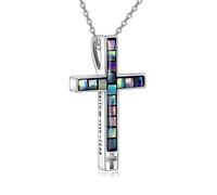 YFN Kreuz-Heilungs-Halskette für Frauen, Sterlingsilber, Glaube über Angst, Kreuz-Anhänger, religiöser Schmuck, Geschenke