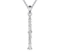 YFN Musik Liebhaber 925 Sterling Silber Anhänger Halskette Musikinstrument Schmuck Geschenke für Damen Herren (A-Klarinette)