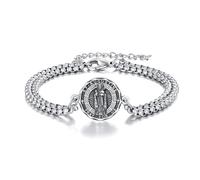YFN Saint Augustine Armband Sterling Silber Religion Bewachen Einstellbar Armband St Augustine Schmuck Geschenke für Herren Damen