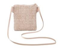 YFZCLYZAXET Strohtaschen Strandtasche Damenmode Strohtasche Rattan Gewebte Geldbörse Crossbody Messenger Bag Zopf Kleine Quadratische Handtasche Boho Beach Beige