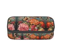 YHBLYKXP Aufbewahrungstasche mit Blumen und Schmetterlings-Aufdruck, große Kapazität, Reise-, Bürobedarf-Box, Make-up-Tasche, Schreibtisch-Organizer mit