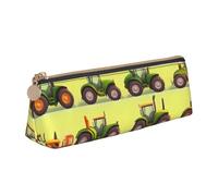 YHBLYKXP Green Fields Farming Machine Print Triangle Leder Schreibwaren Aufbewahrungstasche, tragbare Make-up-Tasche, tägliche Aufbewahrung kleiner Gegenstände, Weiss/opulenter Garten, Einheitsgröße,