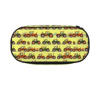 YHBLYKXP Green Fields Federmäppchen mit Farming-Maschinen-Druck, Oxford-Stoff mit geordneten Netzfächern - eine praktische Wahl für Reisen