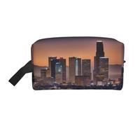 YHBLYKXP Los Angeles Skyline-Aufdruck, große Kapazität, Reisepflege-Aufbewahrungstasche, tragbare Make-up-Tasche, tägliche Aufbewahrungstasche