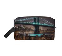 YHBLYKXP New York Manhattan Bridge Night Print Große Kapazität Reise Pflege Aufbewahrungstasche Tragbare Make-up Tasche Tägliche Aufbewahrungstasche