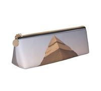YHBLYKXP Pyramids of Egypt Print Triangle Leather Stationery Storage Bag, Portable Makeup Bag, Daily Small Item Storage
