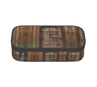 YHBLYKXP Rustikaler Stall Holztürdruck, große Kapazität, Aufbewahrungstasche, Reisebürobedarf, Make-up-Tasche, Schreibtisch-Organizer mit