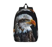 YHBLYKXP Seesack mit Weißkopfseeadler-Druck, leicht, lässiger Rucksack, 45 x 16 x 31 cm, Schwarz, Medium