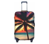YHBLYKXP Trolley-Koffer, Motiv: tropische Strandpalme, Sonnenuntergang, modischer Koffer-Schutz, versteckter Reißverschluss, Weiss/opulenter Garten, Medium