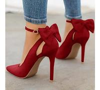 YHCS Frauen spitz auf High Heels Frau Dünne Fersen Damen Sexy Pumps Damen Schnalle Strap Weibliche Mode Bowknot Schuhe Plus Größe 34-43