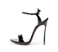 YhdtHSF 12CM Offene Zehe Sandalen mit Absatz Schuhe Stiletto Heels Riemchen Sandalen für Frauen Sexy Kleid Schuhe,Schwarz,38 EU