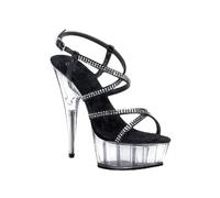 YhdtHSF 15CM Nachtclub Sex Konzert Modell Wasser Diamant High Heels Sandalen Dünne Absätze Vielseitige Damenschuhe,Schwarz,37 EU
