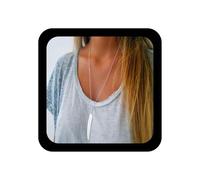 Yheakne Boho Feder Halskette Lange Silber Y Tropfen Halskette Vintage Blatt Anhänger Halskette Schmuck für Teenager Frauen und Mädchen