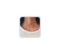 Yheakne Boho Herz Choker Halskette Minimalistische Silber Herz Anhänger Halskette Einfache Kette Schmuck für Frauen und Mädchen
