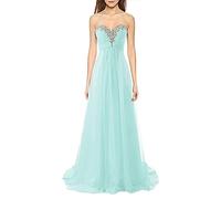 yhfshop Abendkleid Brautjungfernkleider Lange Chiffon A-Linie Abendkleider Formale Abendkleider Abendkleid-Aqua_44
