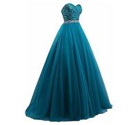yhfshop Damen Abendkleid,Sexy durchsichtiges Top mit U-Boot-Ausschnitt und Perlen besetztes Partykleid,Crimson,30,Malachite Green,48,Hochzeit Kleider Elegant Lang Abendkleid