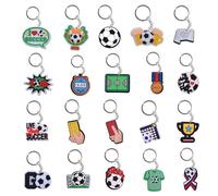 Yhjxly Fußball Schlüsselanhänger - 20 Stück Cartoon Silikon Mini Set für Kinder Party Mitgebsel für Jungen Mädchen