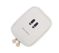 Yhsioaklo Kompakter Griff, Kulturbeutel, Reise-Kosmetiktasche, tragbar, wasserdicht, für Reisen, Kosmetikaufbewahrungslösung, leichte Aufbewahrungstasche, Cremefarben, Consulte la descripción, Siehe