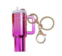 Yhsioaklo Schlüsselanhänger Flasche Anhänger - Charm Farbverlauf Tasche | Exquisite Tasse - Elegante Mode für Frauen Mädchen - Zubehör Rucksack Geschenk, Verlauf Pink, 3,74x1,97x1,18 pulgadas
