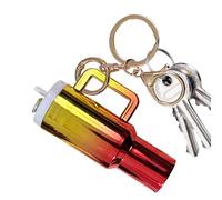 Yhsioaklo Schlüsselanhänger Flasche Anhänger - Charm Farbverlauf Tasche | Exquisite Tasse - Elegante Mode für Frauen Mädchen - Zubehör Rucksack Geschenk, Farbverlauf Gold und Rot, 3,74x1,97x1,18