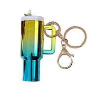 Yhsioaklo Schlüsselanhänger Flasche Anhänger - Charm Farbverlauf Tasche | Exquisite Tasse - Elegante Mode für Frauen Mädchen - Zubehör Rucksack Geschenk, Goldener Farbverlauf, 3,74x1,97x1,18 pulgadas