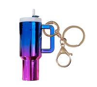 Yhsioaklo Schlüsselanhänger Flasche Anhänger - Charm Farbverlauf Tasche | Exquisite Tasse - Elegante Mode für Frauen Mädchen - Zubehör Rucksack Geschenk, Farbverlauf, Blau, Rosarot, 3,74x1,97x1,18