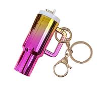 Yhsioaklo Schlüsselanhänger Flasche Anhänger - Charm Farbverlauf Tasche | Exquisite Tasse - Elegante Mode für Frauen Mädchen - Zubehör Rucksack Geschenk, Farbverlauf, Gold, Rosarot, 3,74x1,97x1,18