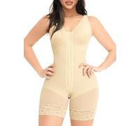 YIANNA Body Shaper Damen Bauchweg Shapewear Stark Formend Full Miederbody Shaping Bodysuit Fajas Colombianas Mit Miederhose Formende Beige XL 7275