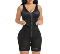 YIANNA Overbust Fajas Colombianas Shapewear für Frauen Bauchkontrolle Body Shaper Girdles Post Chirurgie Kompressionskleidung, 1-schwarz, X-Large