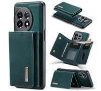 Yidai-Silu Leder Hülle für OnePlus 11 Wallet Case【2 in 1 Abnehmbar, Viele Fächer, Standfunktion】 Magnet Tasche Geldbeutel Back Cover mit PU Wallet für OnePlus 11 - Grün