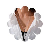 Yienate Boho-Silber-Feder-Anhänger, Halskette, zierliche lange Blatt-Halskette, -Anhänger, Schmuck für Frauen und Mädchen